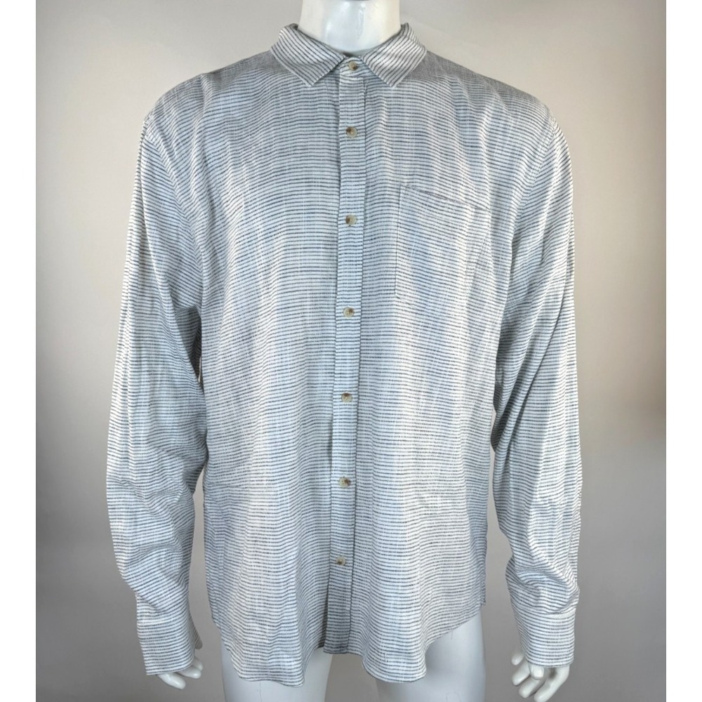 Marine Layer Stretch Selvage Long Sleeve Shirt‎ Mens XXL EUC Cotton Button-up
